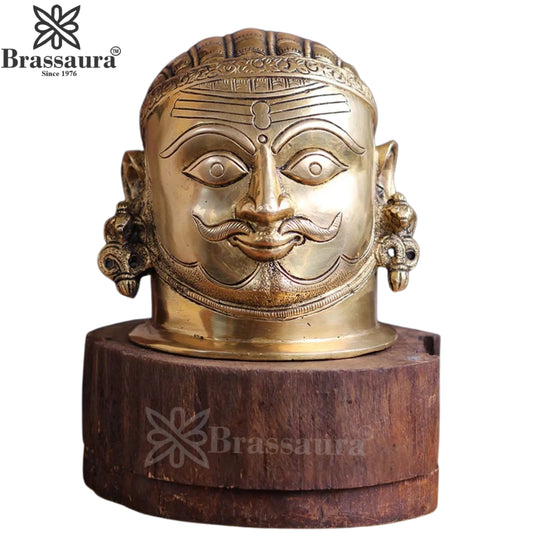 Brass Shiva Mukhlingam Statue Weight 2.1 Kg And Height 5.5 Inch