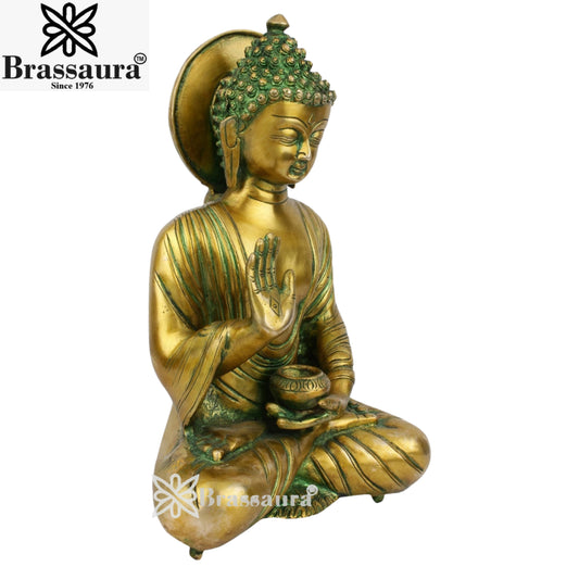 Brass Blessing Buddha Weight 5 kg & Height 12 Inch