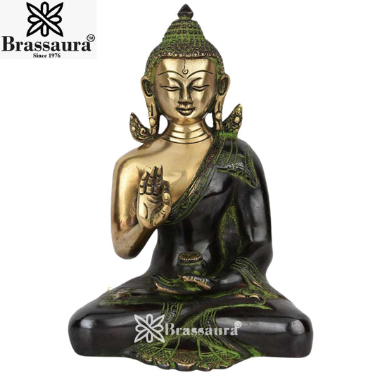 Brass Blessing Buddha Weight 2.3 kg & Height 8 Inch