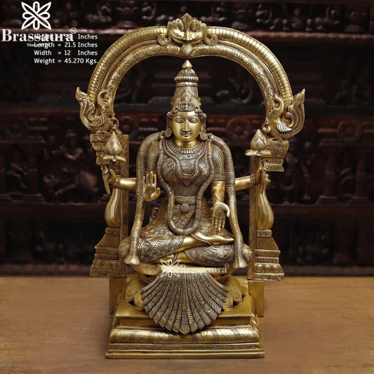 Brass Lakshmi Murti Weight 45.27 Kg And Height 30 Inch