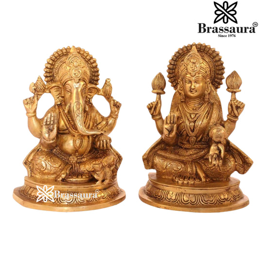Brass Artistic Lakshmi Ganesh Weight 6 Kg & Height 8 Inch