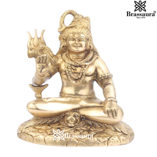 Brass Royal Golden Shiva Weight 1.8 Kg & Height 8 Inch