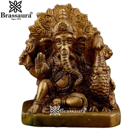 Brass Ganesha Statue Weight .207 Kg And Height 3 Inch