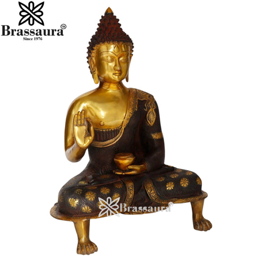 Brass Blessing Artistic Buddha Weight 11 kg & Height 21 Inch