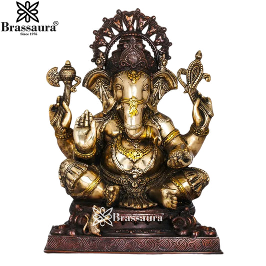 Brass Ganesha Statue Weight 22.3 Kg & Height 20 Inch