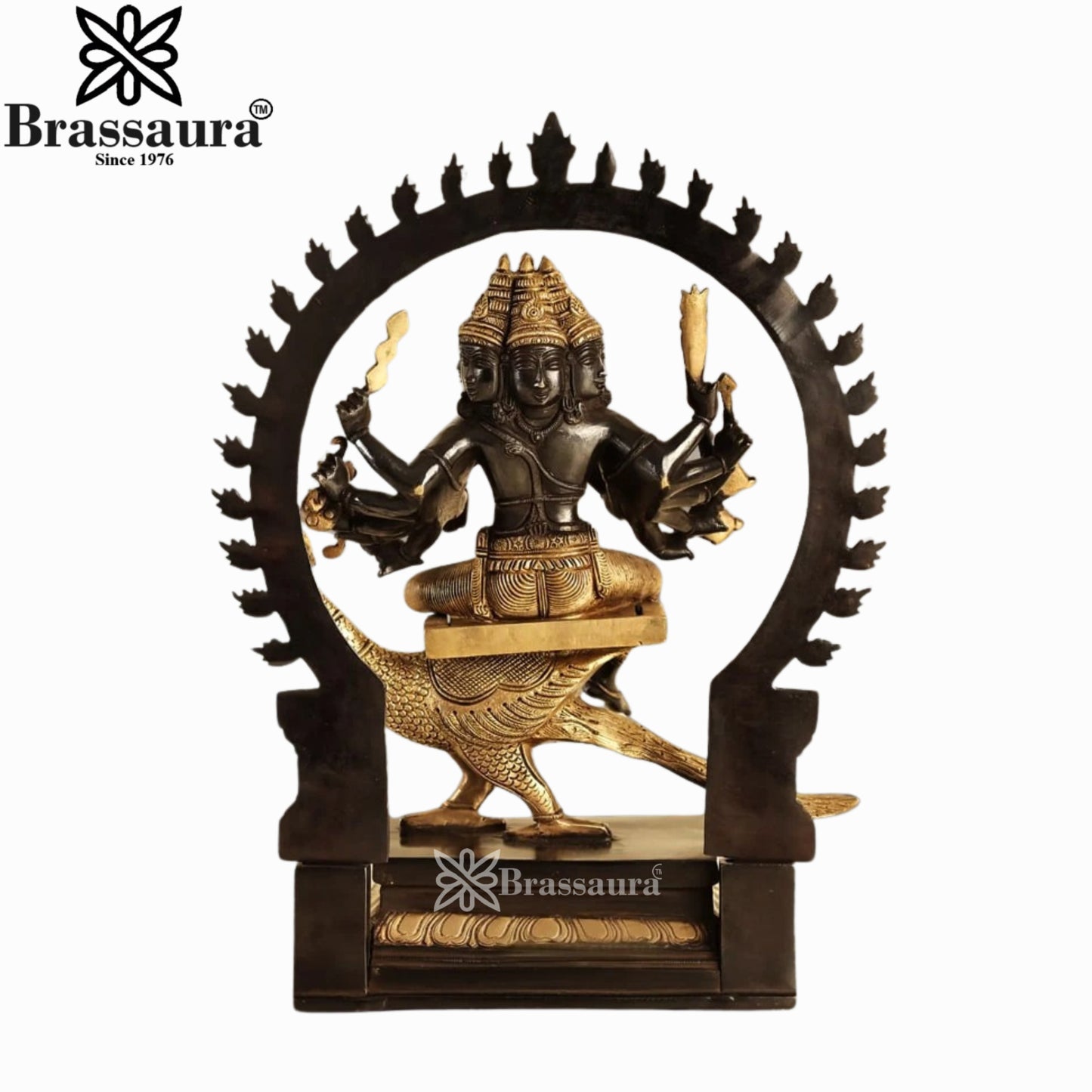 Brass Karthikiya Statue Weight 11.4 Kg And Height 17.5 Inch