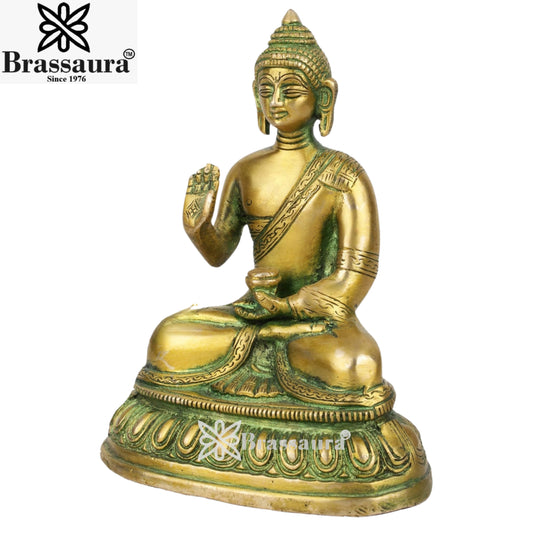 Brass Blessing Buddha Weight 1 kg & Height 6 Inch