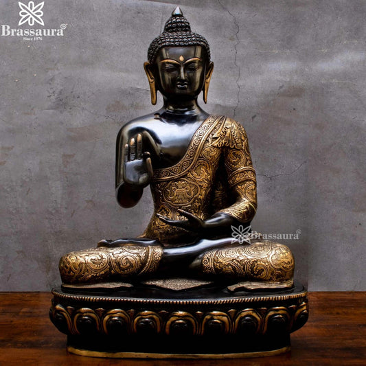 Brass Blessing Multicolored Buddha Weight 23 kg & Height 22.5 Inch