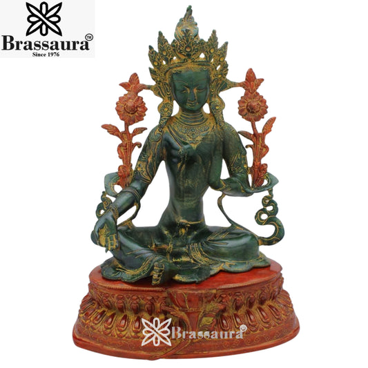 Brass Artistic Tara Weight 14.2 Kg & Height 18 Inch