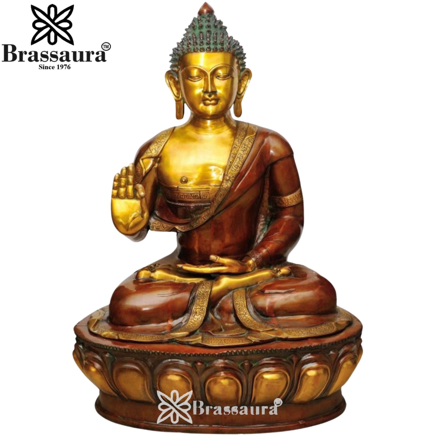 Brass Blessing Antique Buddha Weight 85 kg & Height 46 Inch