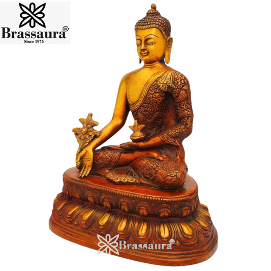 Brass Blessing Buddha Weight 0.8 kg & Height 5 Inch