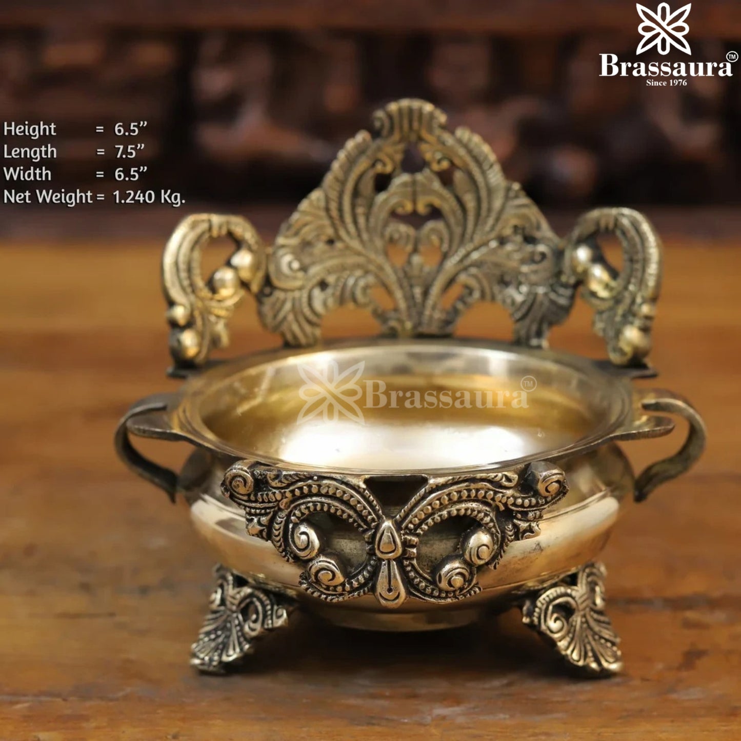 Brass Urli Statue Weight 1.24 Kg And Height 6.5 Inch