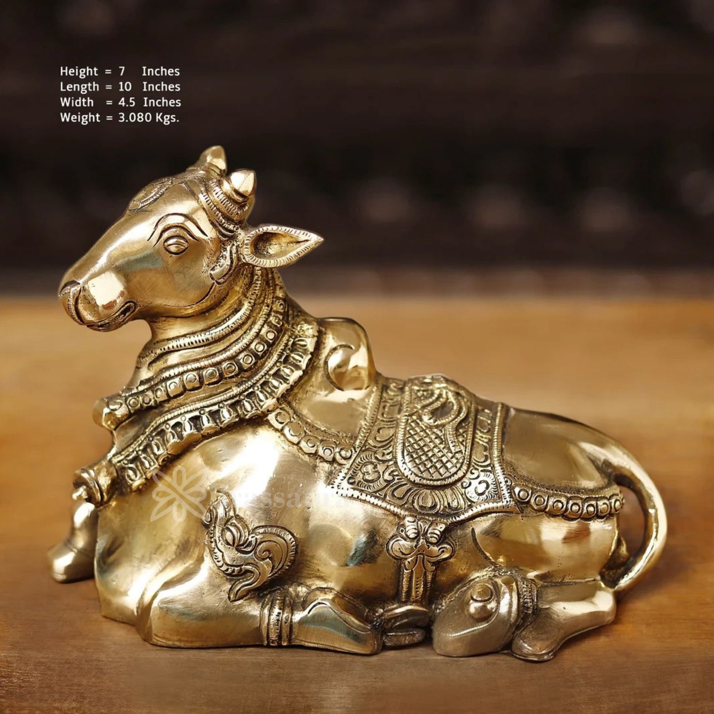 Brass Nandi Statue Weight 3.08 Kg And Height 10 Inch