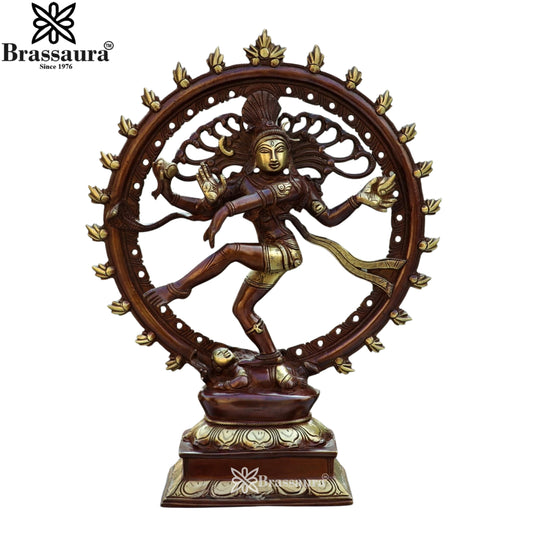 Brass Antique Dancing Natraj Statue Weight 4 Kg And Height 13 Inch
