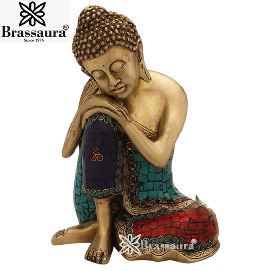 Brass Vintage Buddha Weight 4.3 Kg & Height 11 Inch