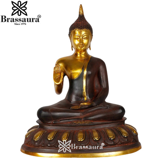 Brass Blessing Buddha Weight 5.5 kg & Height 14 Inch