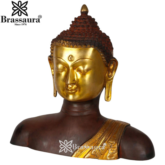 Brass Head Buddha Weight 10.5 kg & Height 14 Inch