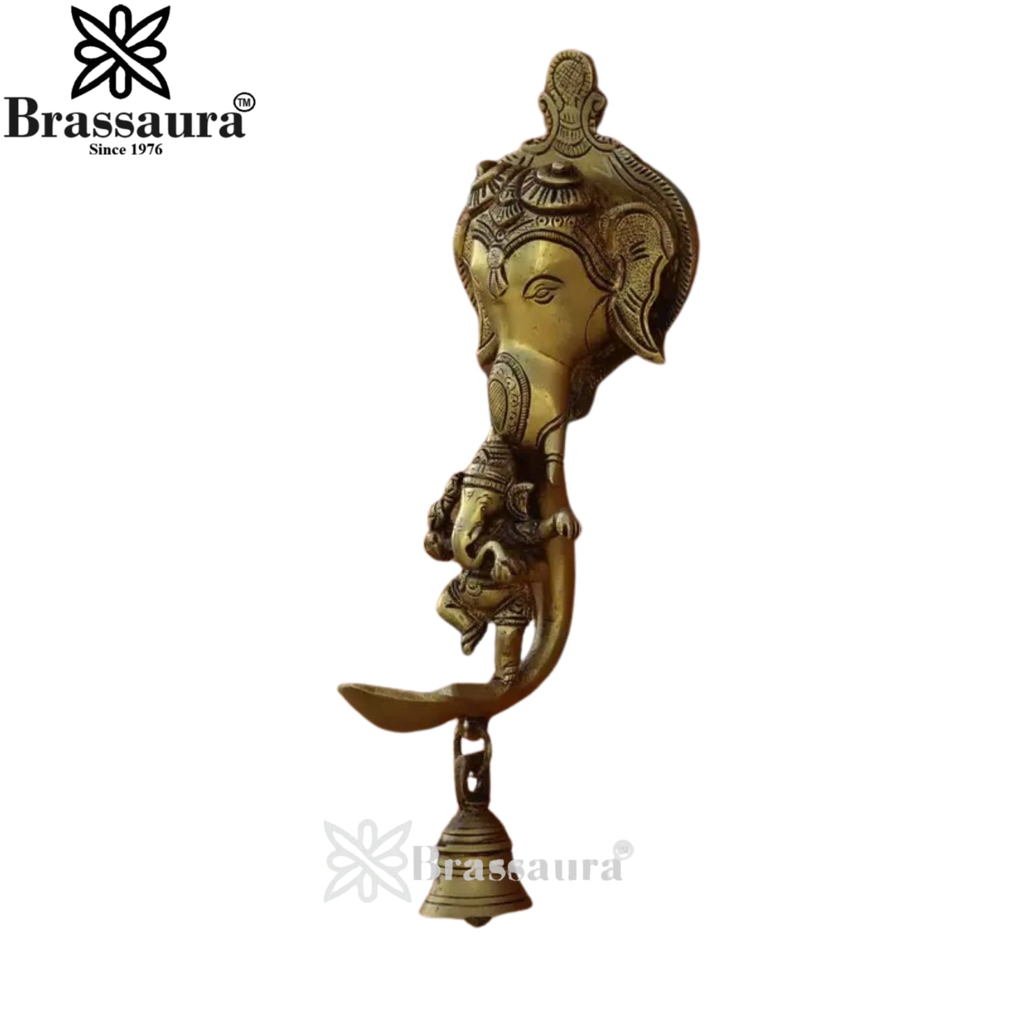 Brass Ganesha Statue Weight 1.2 Kg And Height 9.8 Inch