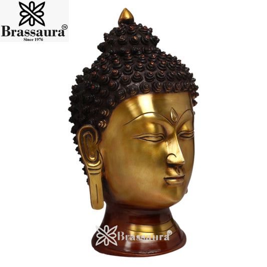 Brass Head Buddha Weight 10 kg & Height 14 Inch