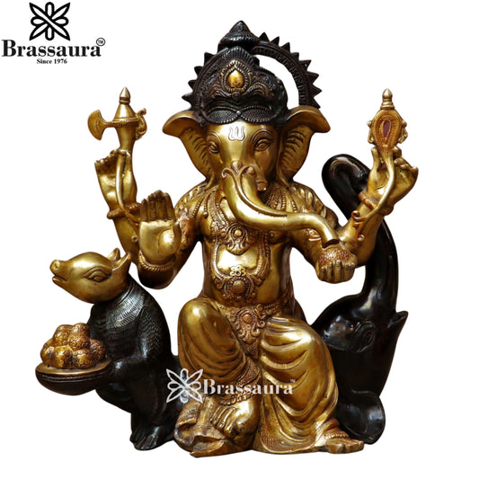 Brass Ganesha Statue Weight 27.5 Kg & Height 21 Inch