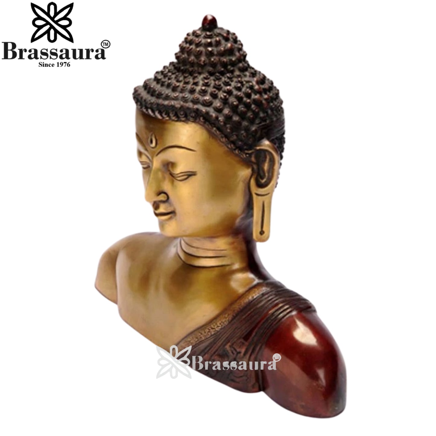 Brass Head Buddha Weight 10 kg & Height 14 Inch