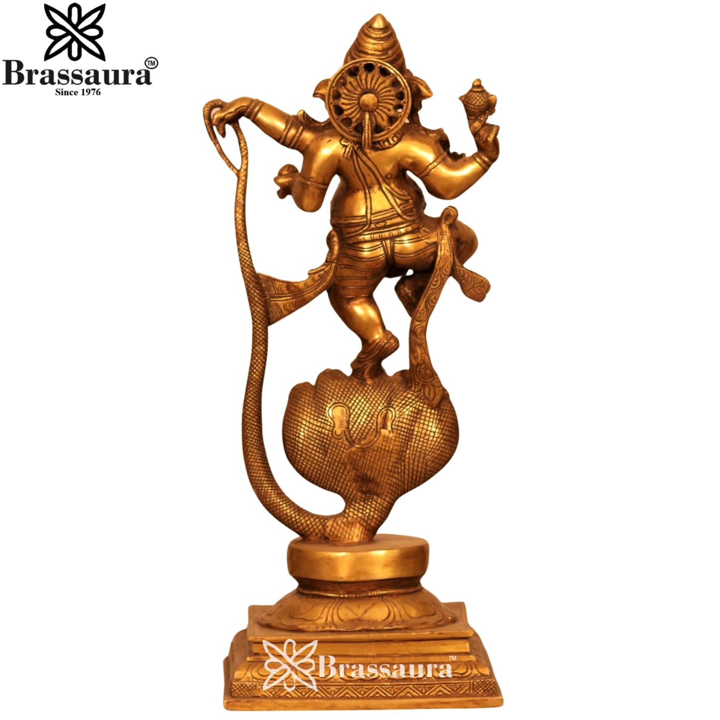Brass Dancing Ganesha Statue Weight 8.7 Kg & Height 19 Inch