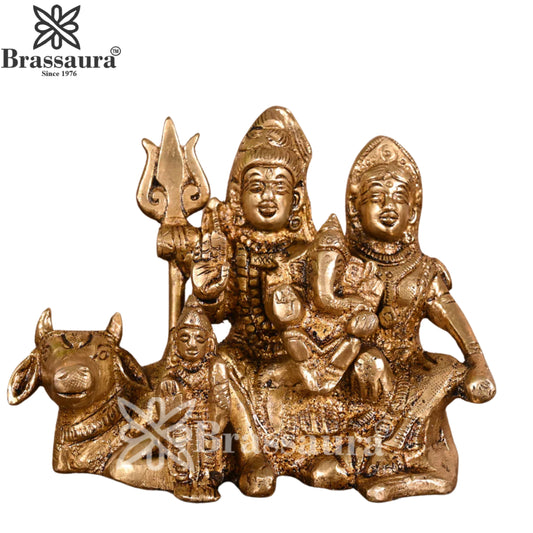 Brass Lord Shiv Family Statue Weight 1.19 Kg And Height 4 Inch