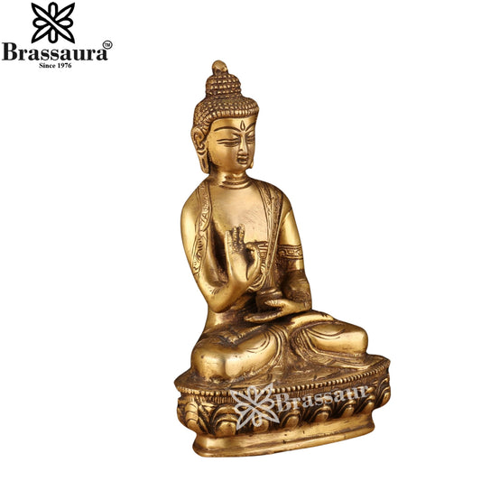 Brass Blessing Buddha Weight 1.8 kg & Height 8 Inch
