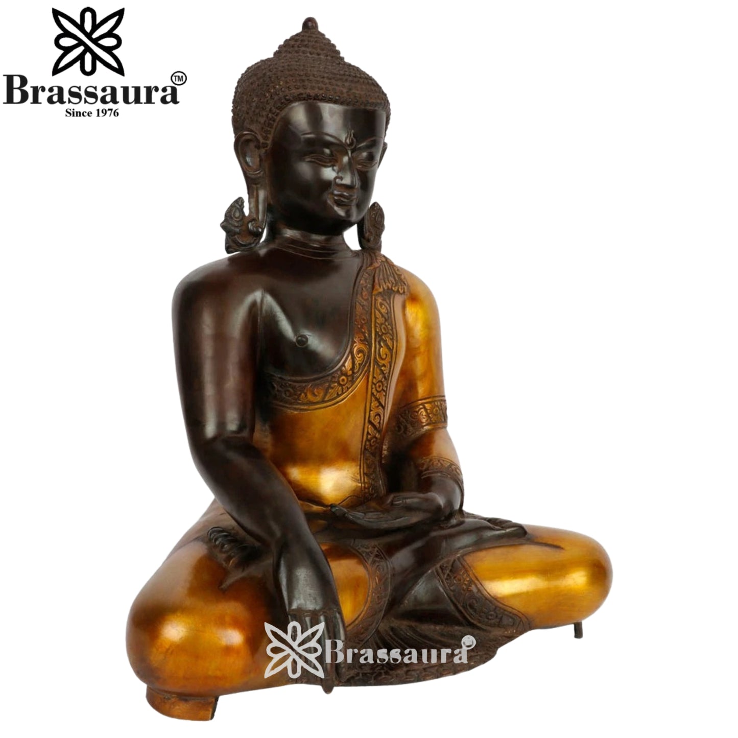 Brass Bhumisprasa Buddha Weight 11.5 kg & Height 18 Inch