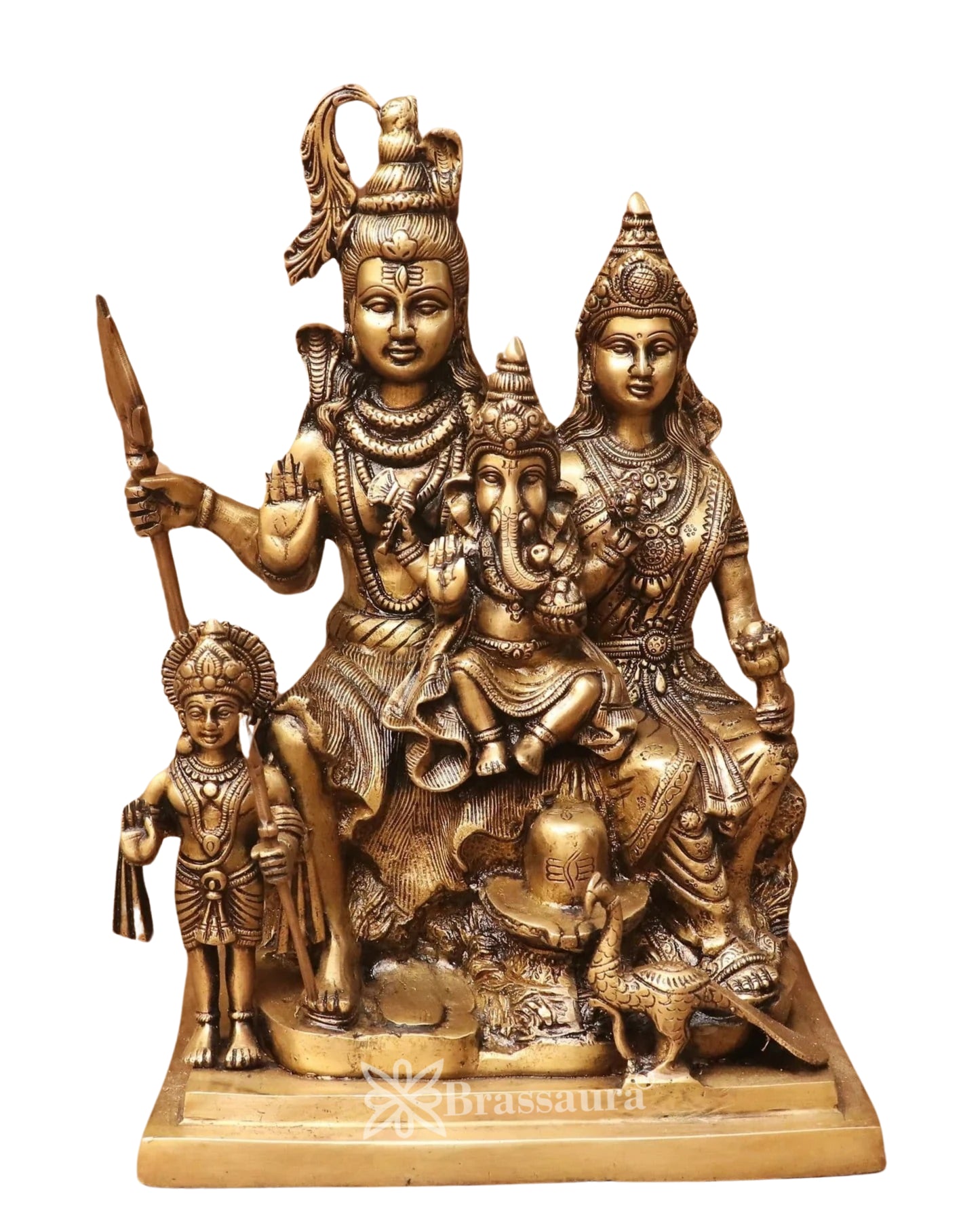 Brass Shiva Parivar Statue Weight 14.6 Kg And Height 16 Inch