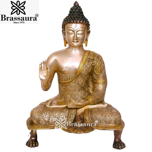 Brass Blessing Buddha Weight 11 kg & Height 20 Inch
