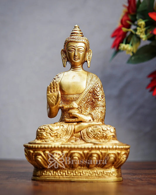 Brass Blessing Buddha Weight 1 kg & Height 7 Inch