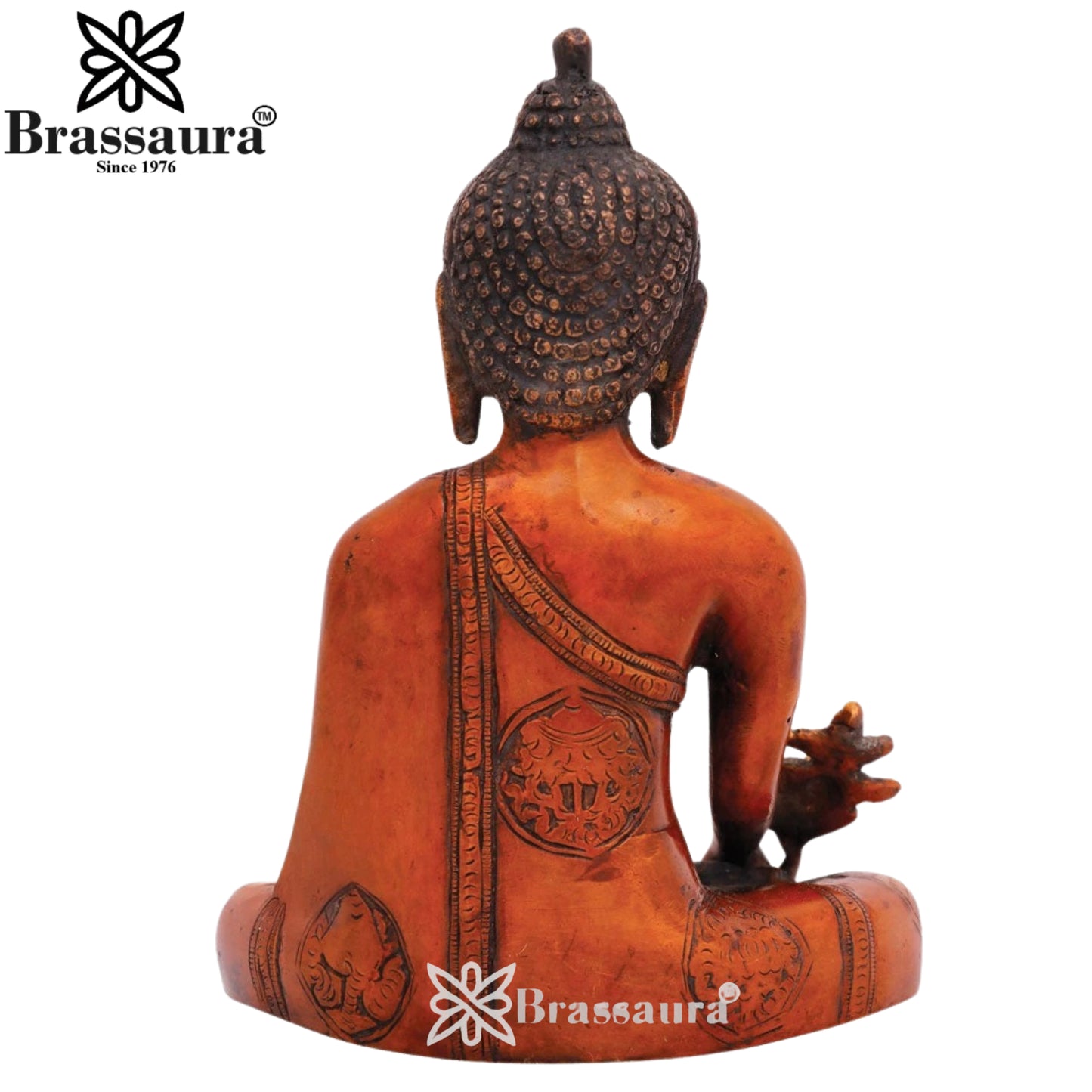 Brass Bhumisprasa Buddha Weight 1.8 kg & Height 7 Inch