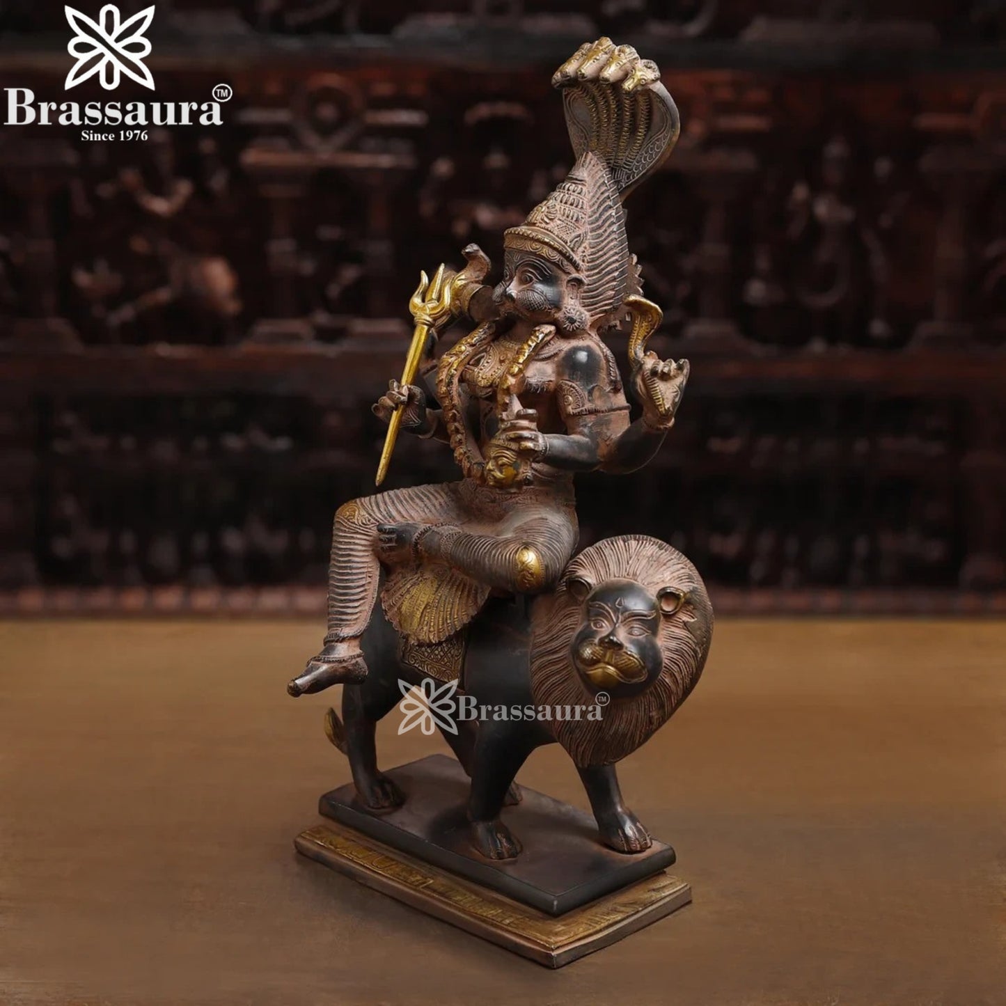 Brass Pratyangira Devi Murti Weight 12.14 Kg And Height 19 Inch