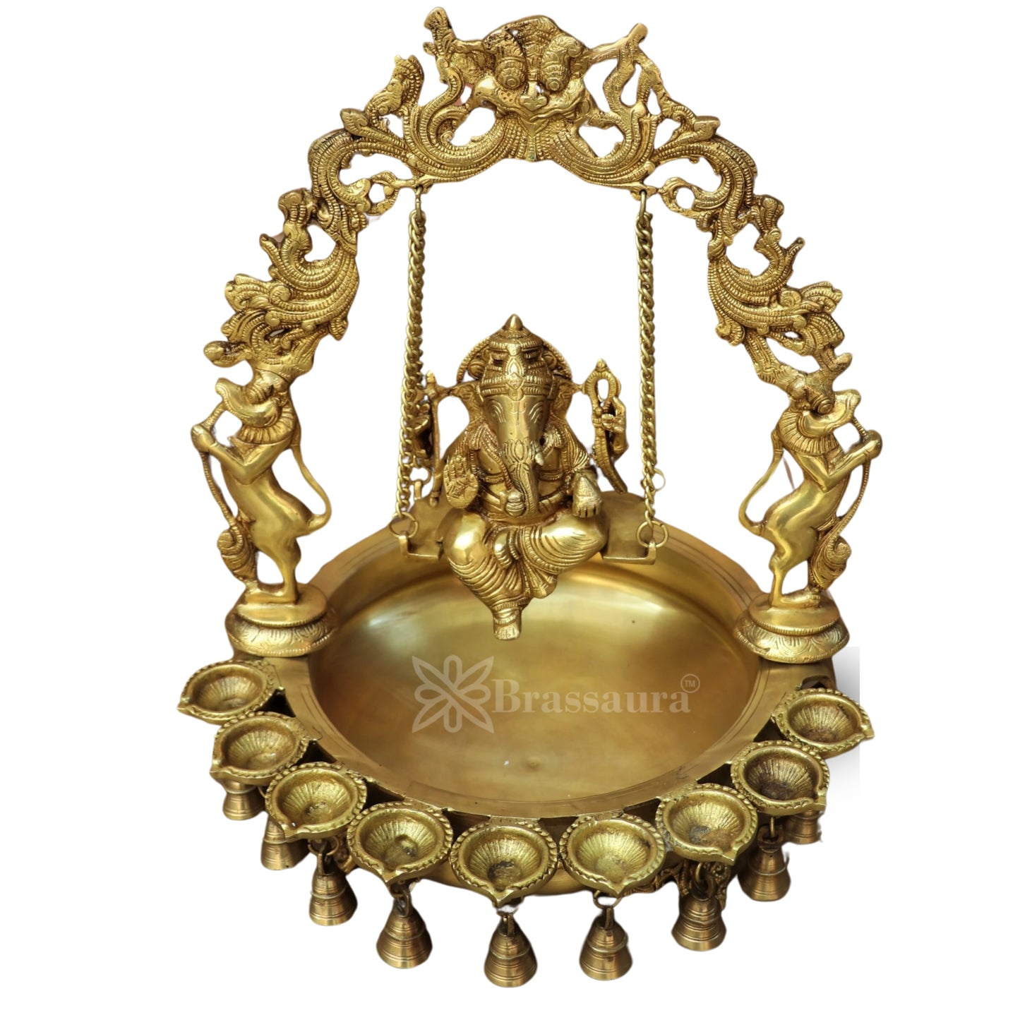Brass Ganesha Urli Statue Weight 12.5 Kg And Height 21 Inch