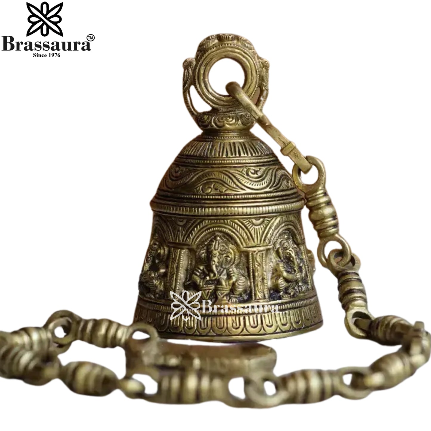 Brass Ganesha Bell Statue Weight 1.95 Kg And Height 26 Inch
