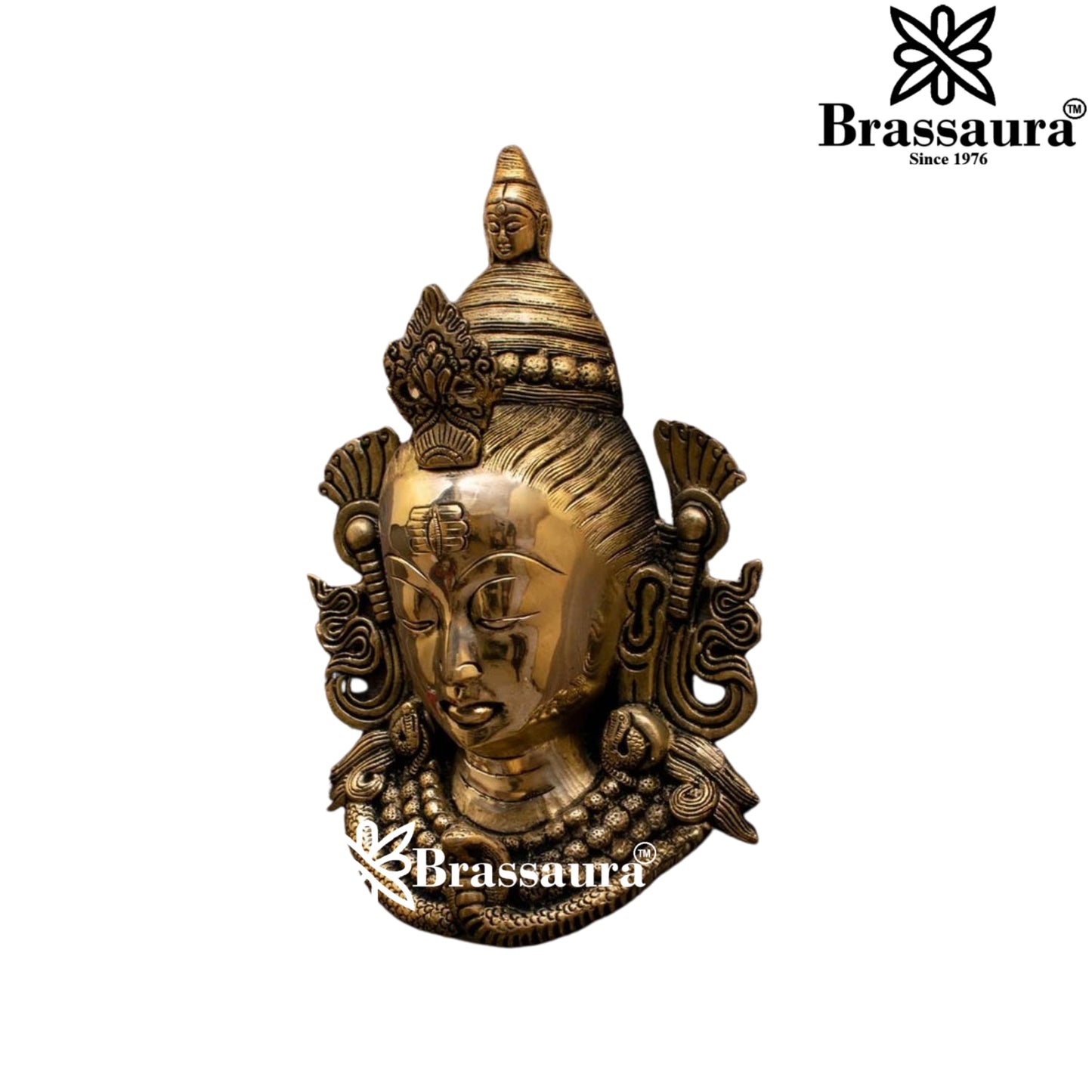 Brass Artistic Shiva Mukhlingam Weight 1.5 Kg & Height 11 Inch
