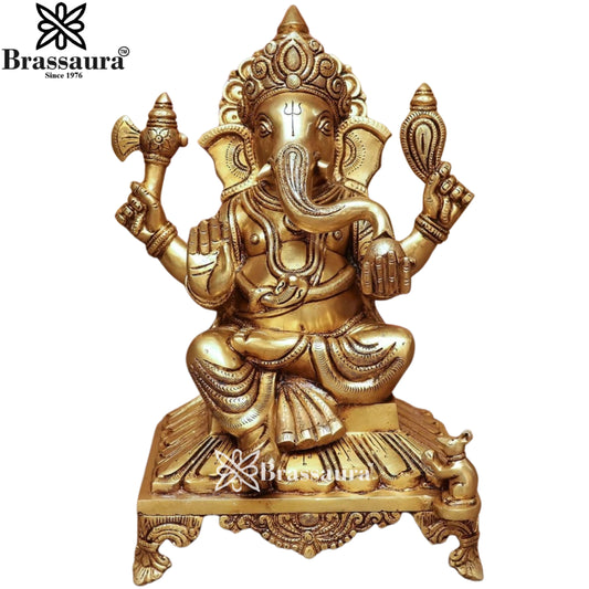 Brass Super fine Ganesha Weight 10.5 Kg & Height 13 Inch