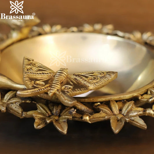 Brassaura™ Brass Birds Urli Statue – Height 2.5 Inches & Weight 1.1 Kgs | Spiritual Home Décor