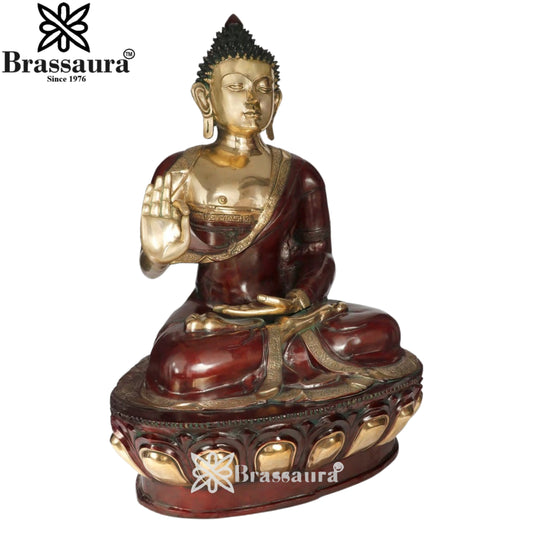 Brass Blessing Buddha Weight 85 kg & Height 46 Inch
