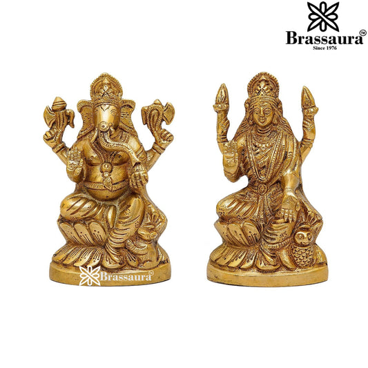 Brass Artistic Lakshmi Ganesh Weight 2 Kg & Height 5.8 Inch