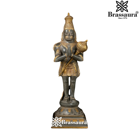 Brass Standing Hanuman Statue Weight 10.1 Kg And Height 23 Inch