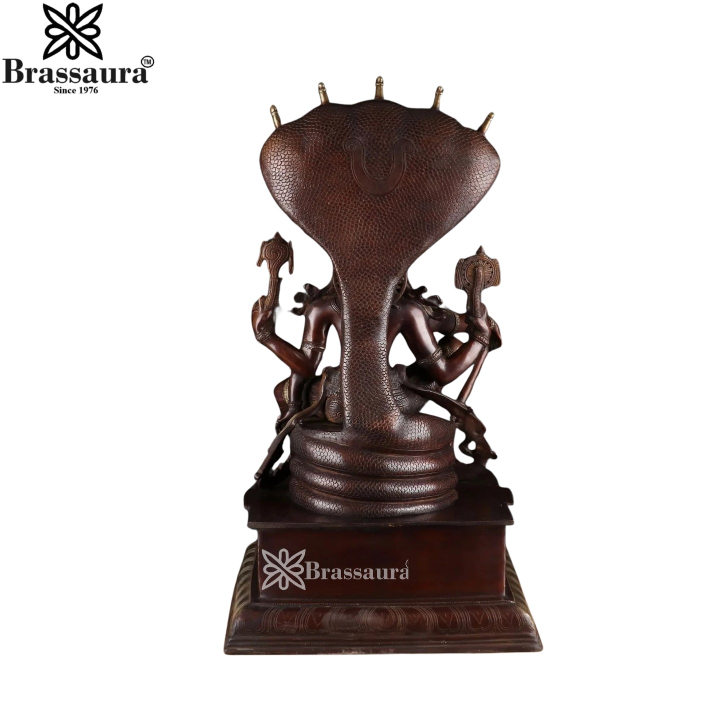 Brass Vishnu On Shesnaag Statue Weight 35 Kg And Height 28 Inch
