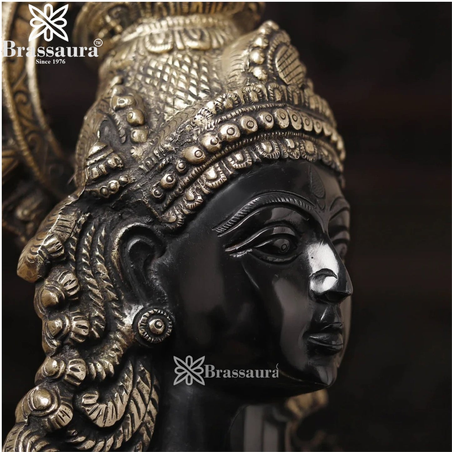 Brassaura™ Brass Saraswati Idol – Height 27 Inches & Weight 36.64 Kgs | Hindu Goddess Statue