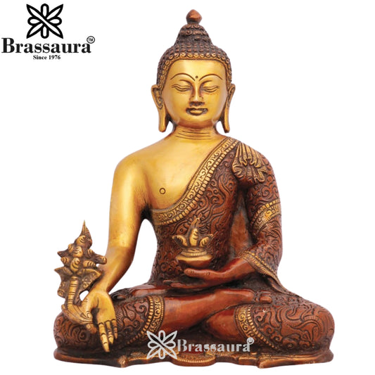 Brass Blessing Buddha Weight 1.8 kg & Height 7 Inch