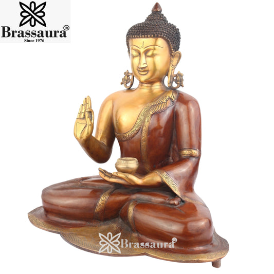 Brass Blessing Buddha Weight 16 Kg & Height 21 Inch