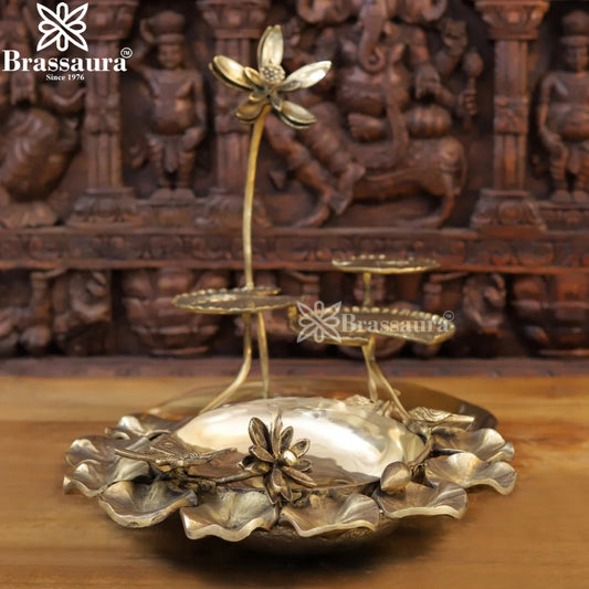 Brass Flower Urli Statue Weight 9.98 Kg And Height 10 Inch
