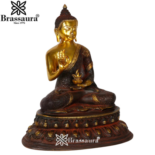 Brass Blessing Buddha Weight 7 kg & Height 12 Inch