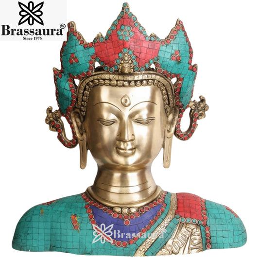ब्रसौर™ तारा रत्नजड़ित प्रतिमा | हस्तनिर्मित पीतल की मूर्ति | ऊँचाई 15 इंच और वज़न 11 किग्रा