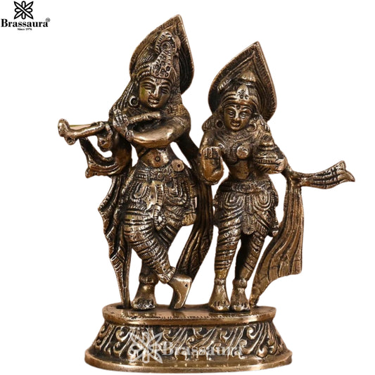 Brass Antique Radha Krishna Weight 1 Kg And Height 6.5 Inch